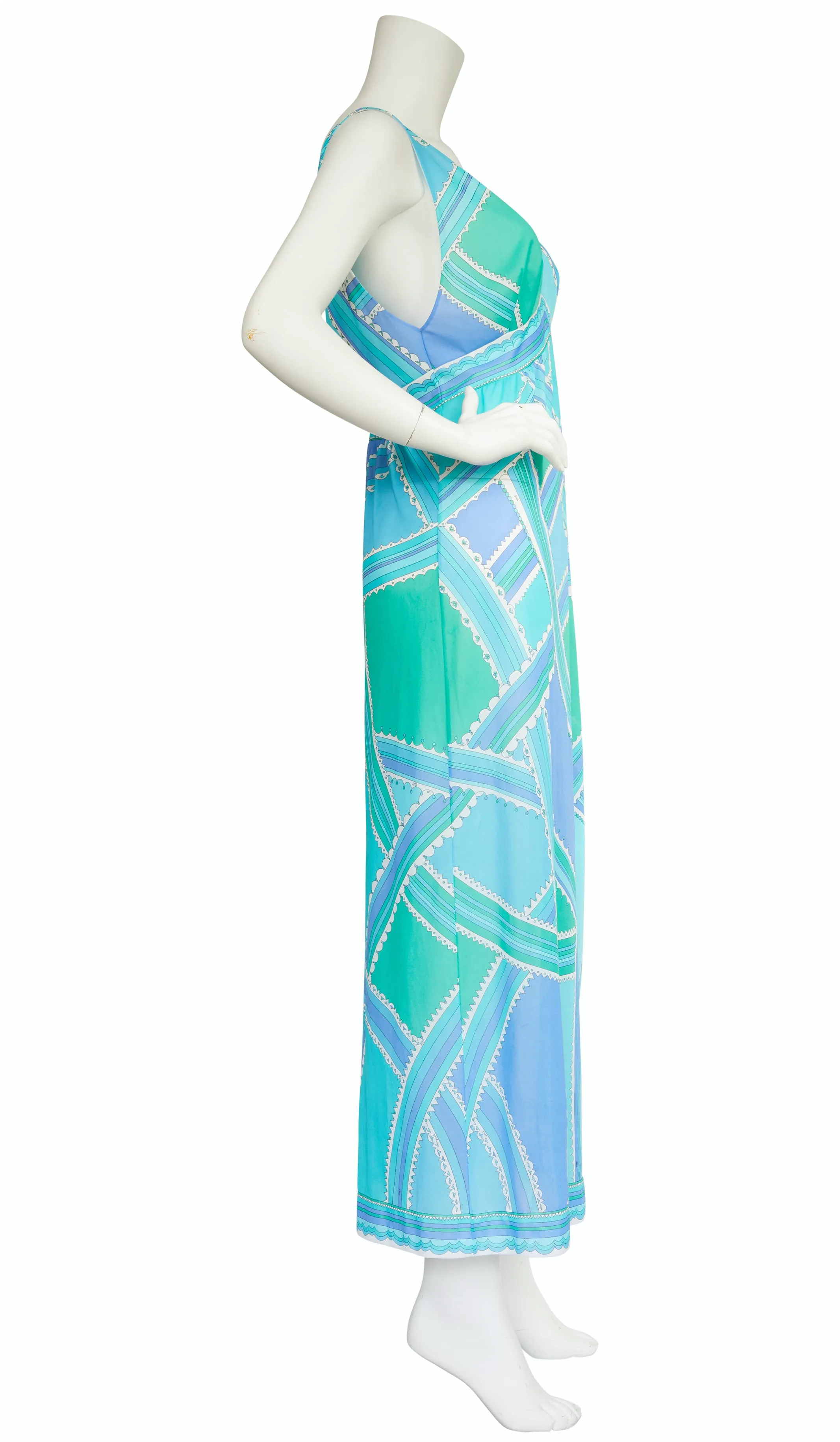 1960s Formfit Rogers Blue Slip Dress