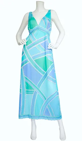 1960s Formfit Rogers Blue Slip Dress