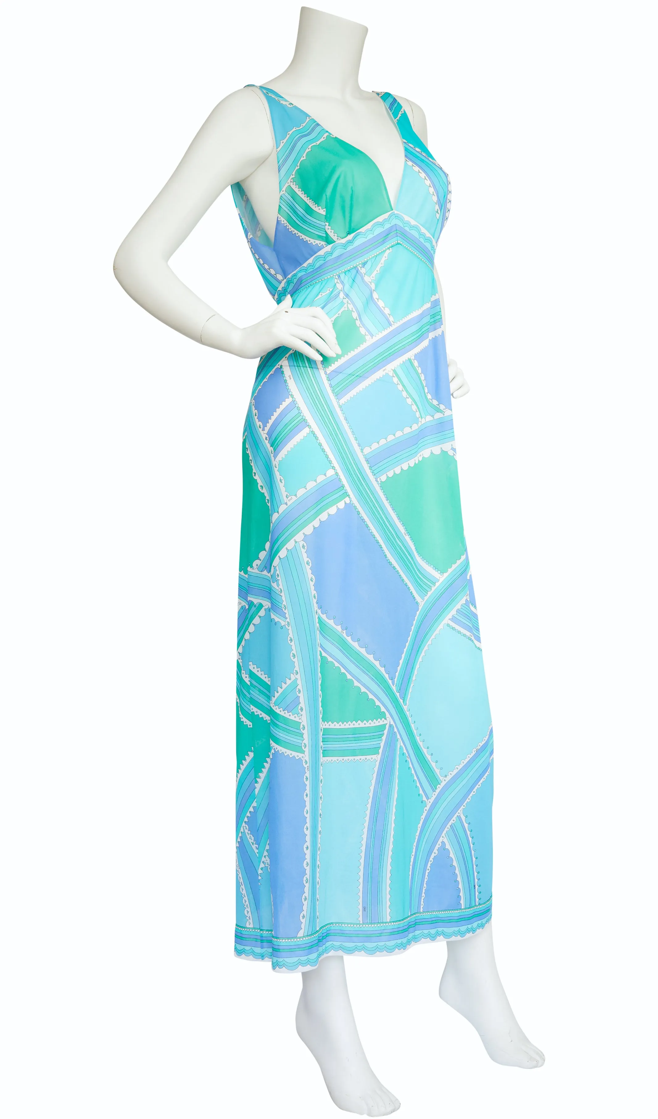 1960s Formfit Rogers Blue Slip Dress