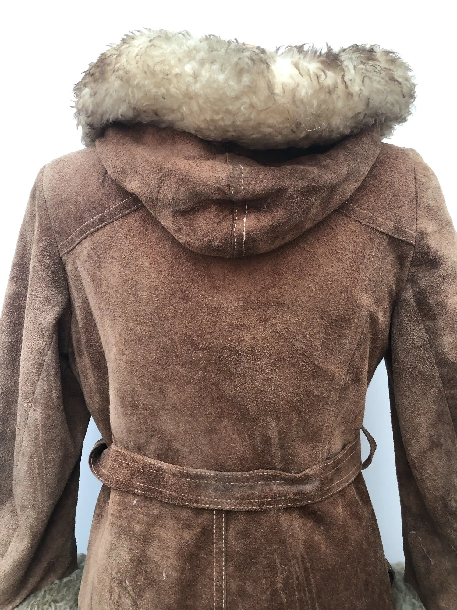 1960s Shearling Suede Coat by Lady E - Size 8