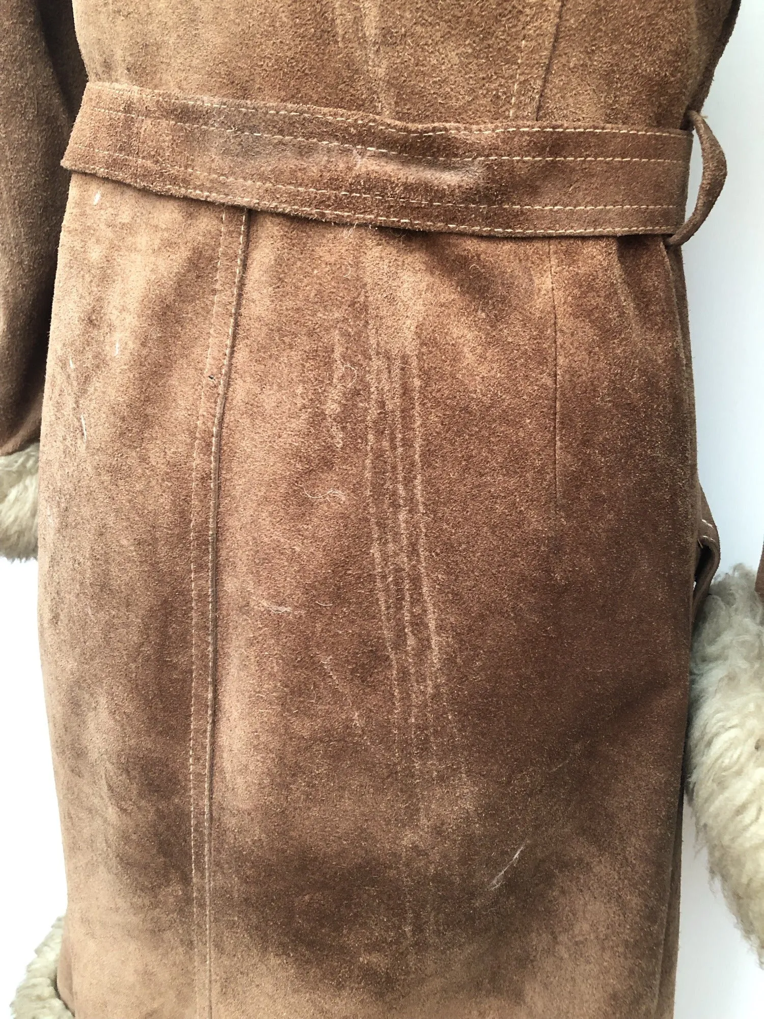 1960s Shearling Suede Coat by Lady E - Size 8