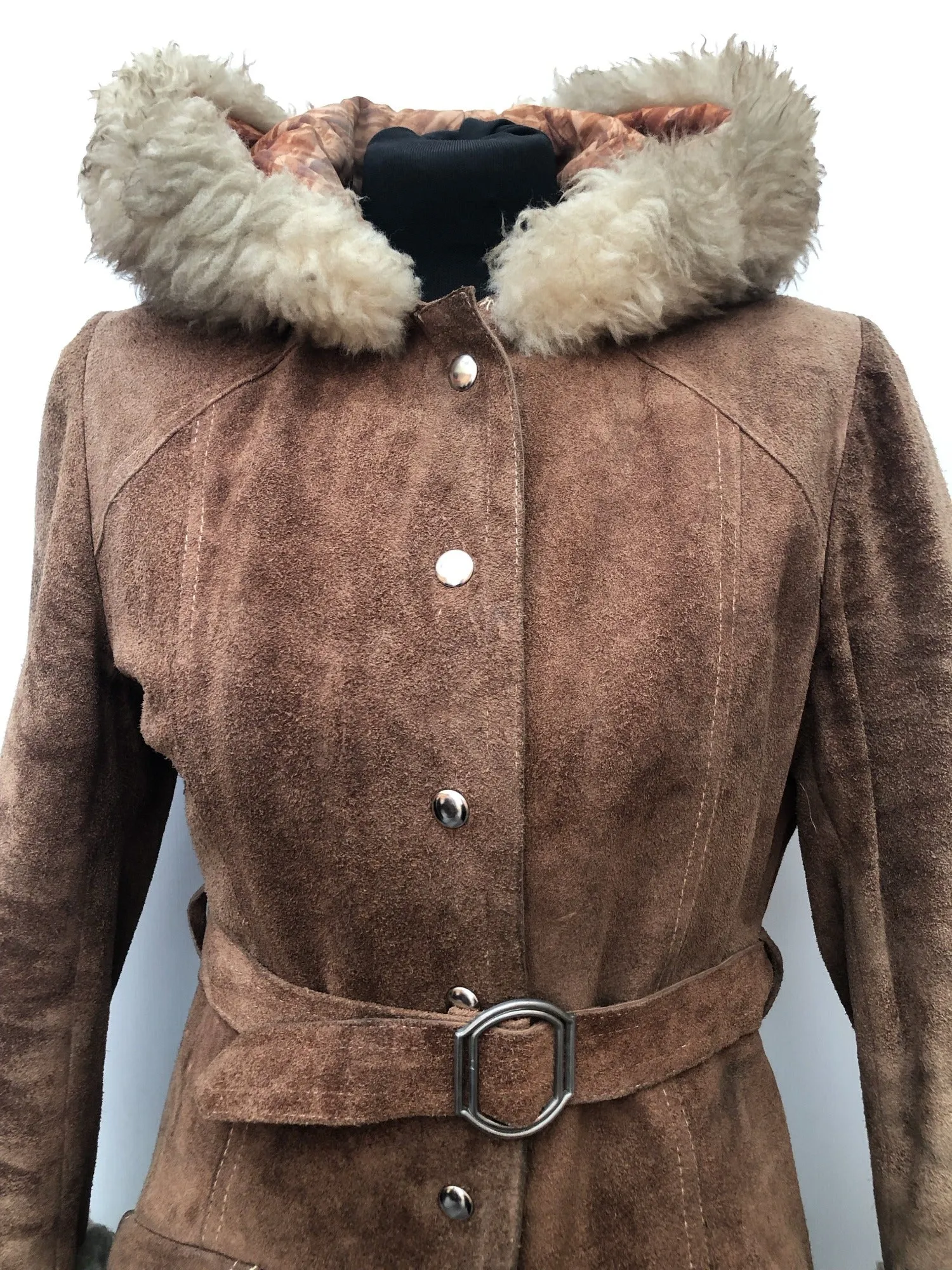 1960s Shearling Suede Coat by Lady E - Size 8