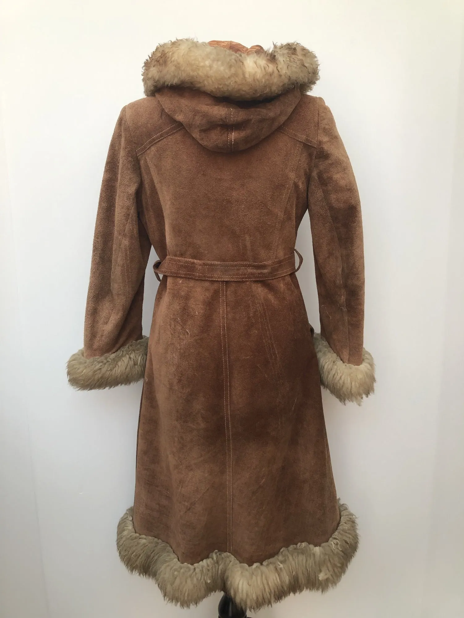 1960s Shearling Suede Coat by Lady E - Size 8