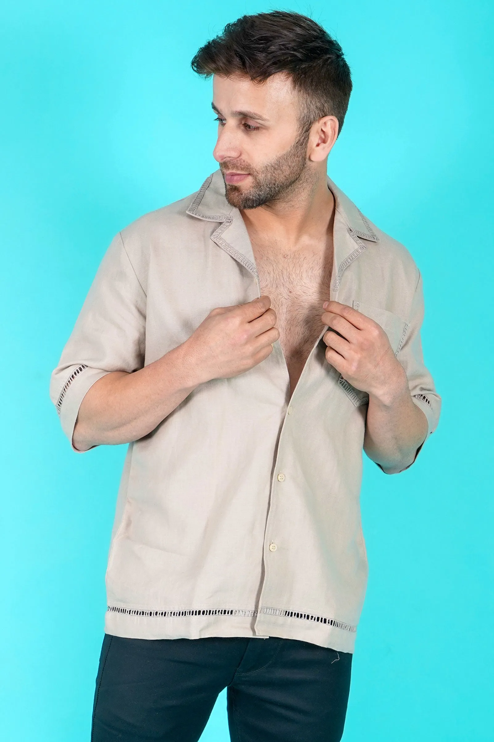 Alexander Men's Linen Drop Shoulder Shirt