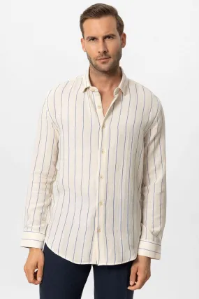 ANT Slim Fit Striped Men's Shirt - Leer