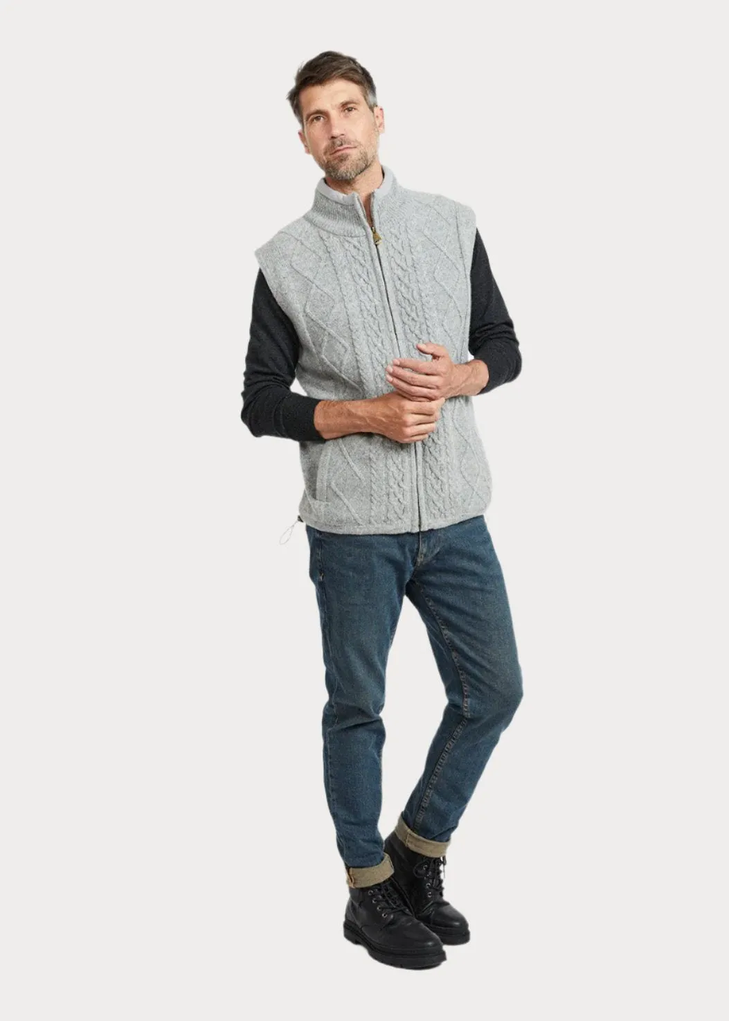 Aran Full Zip Fleece Gilet | Clearance