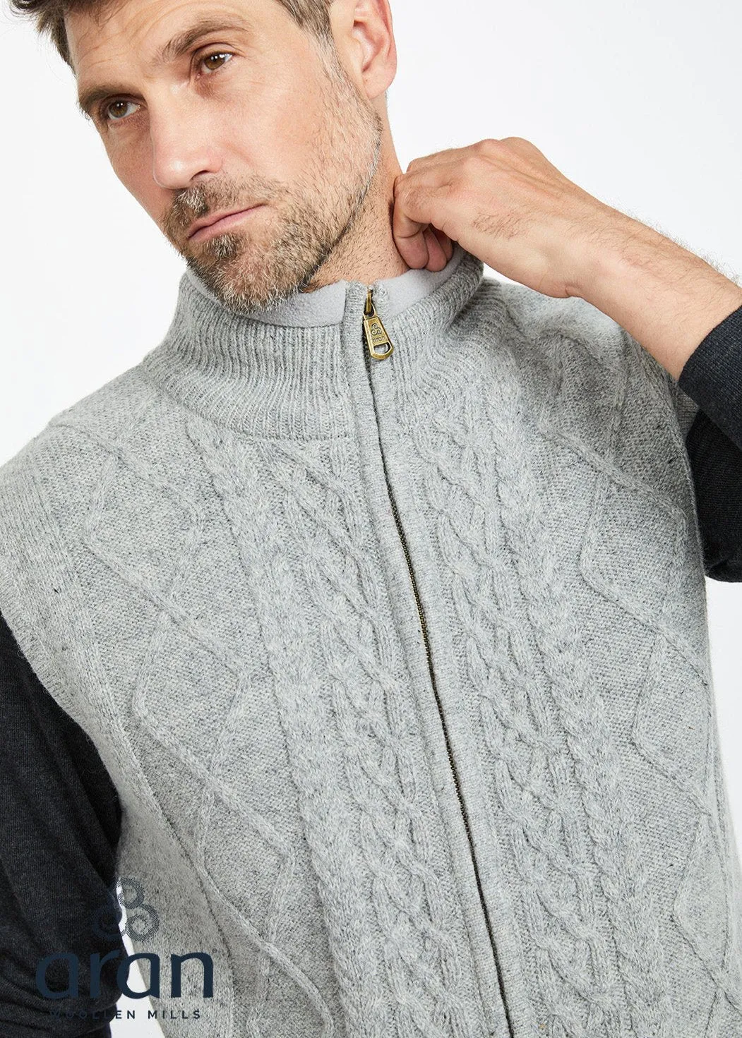 Aran Full Zip Fleece Gilet | Clearance