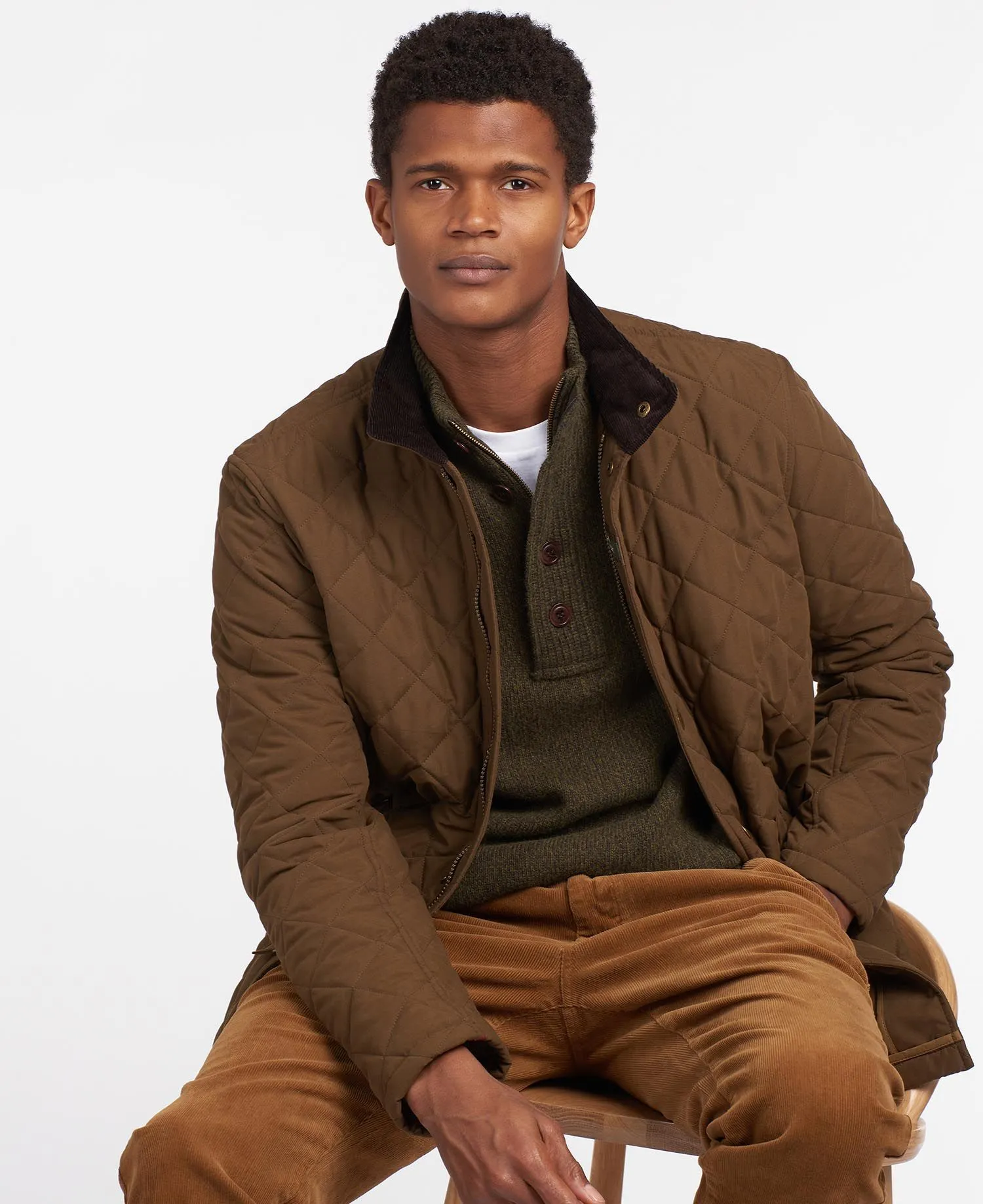 Barbour Shoveler Quilted Jacket - Dark Sand