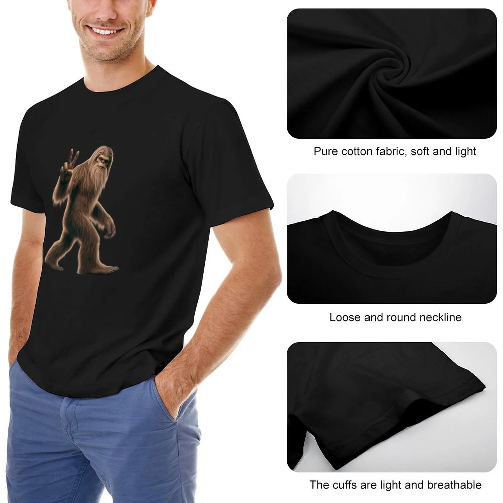 Bigfoot, Sasquatch, Short Sleeve Cotton T-shirt