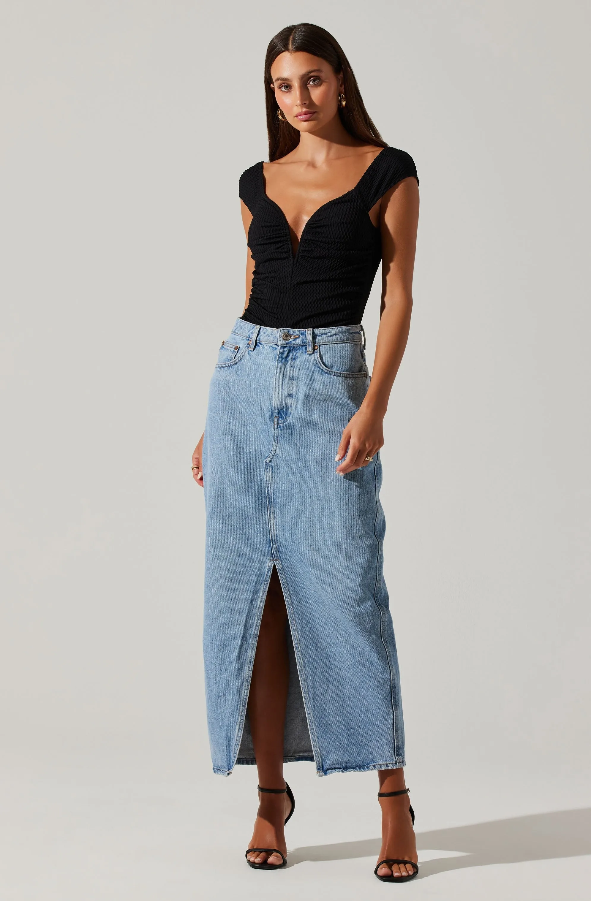 Black Ninette Plunging Bodysuit