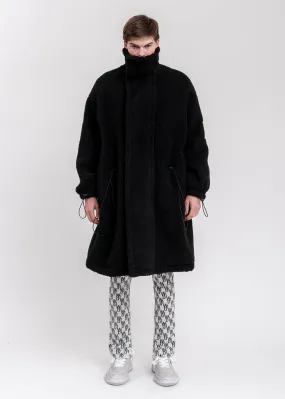 Black Oversized Shearling Jumper Coat