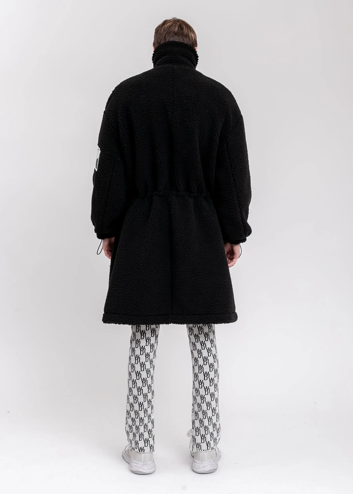 Black Oversized Shearling Jumper Coat