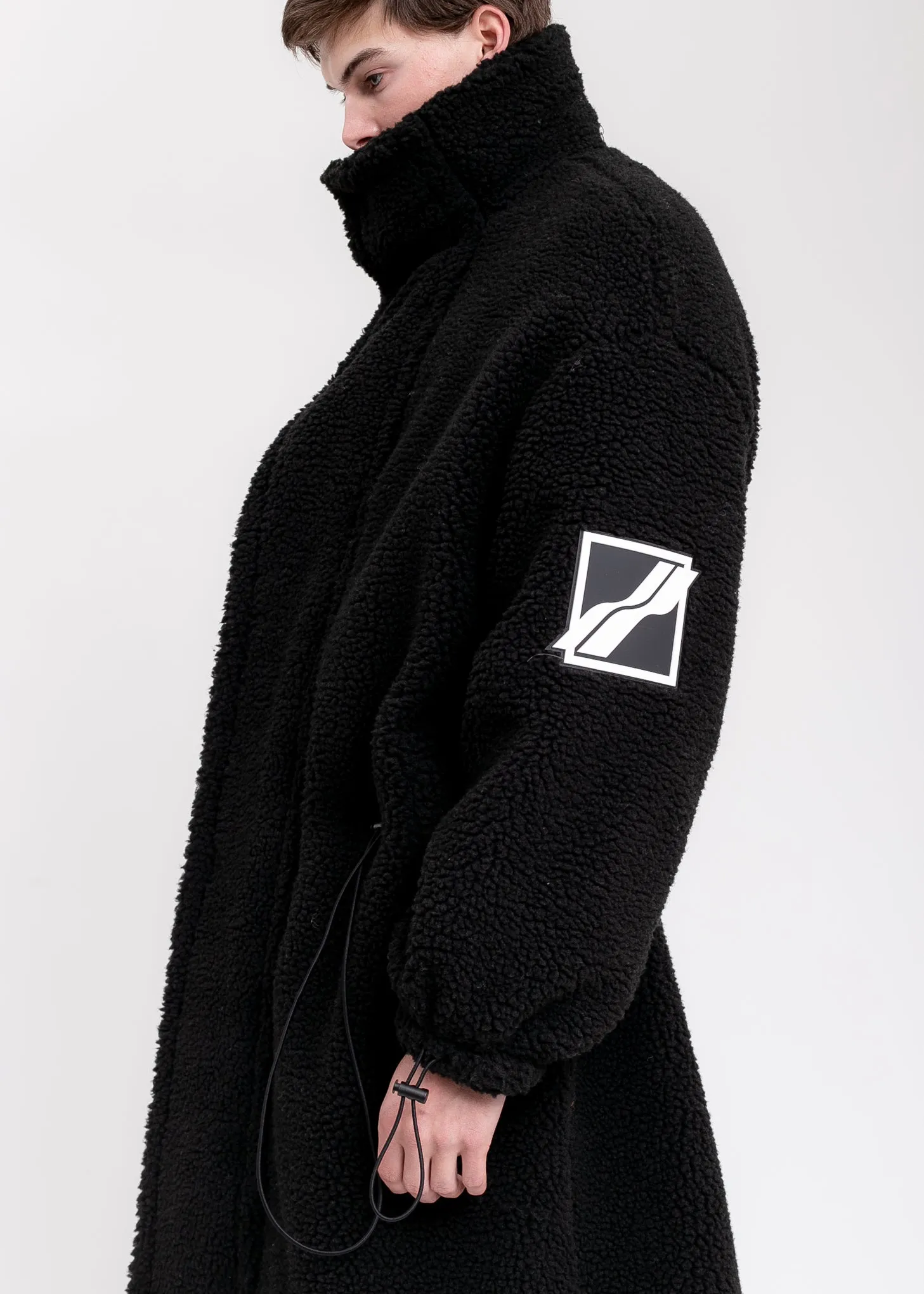 Black Oversized Shearling Jumper Coat