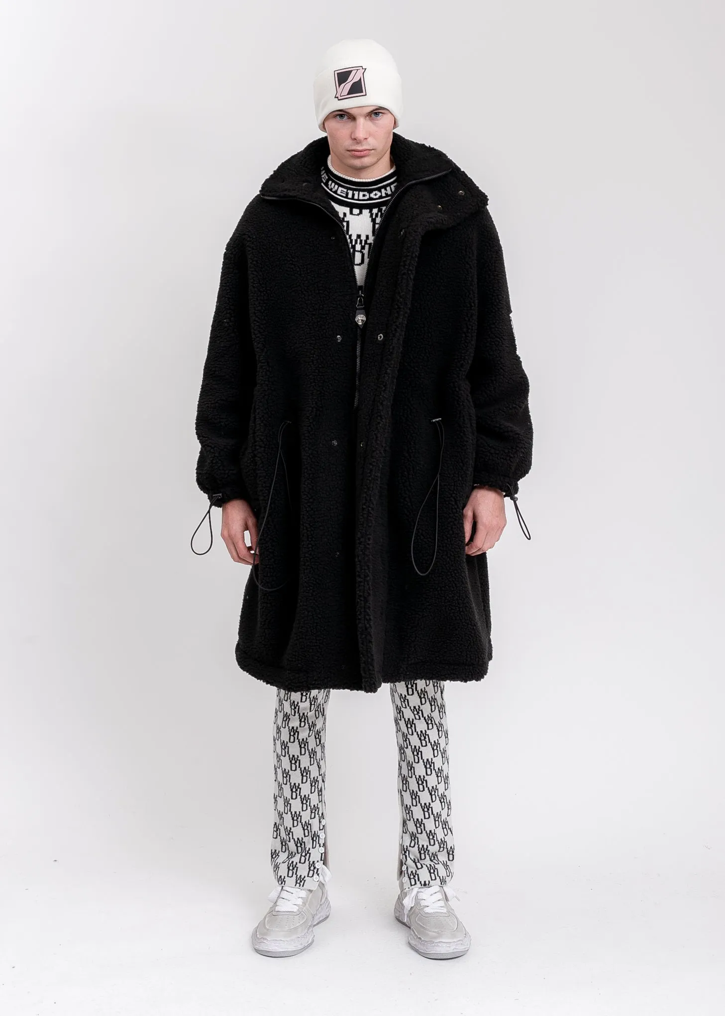 Black Oversized Shearling Jumper Coat