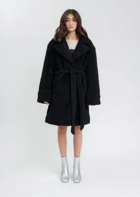 Black Sherpa Teddy Coat
