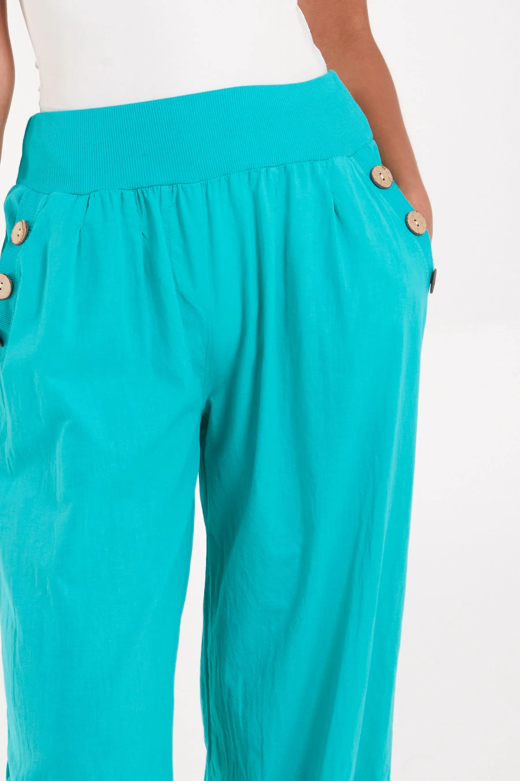 Button Pocket Detail Harem Pants