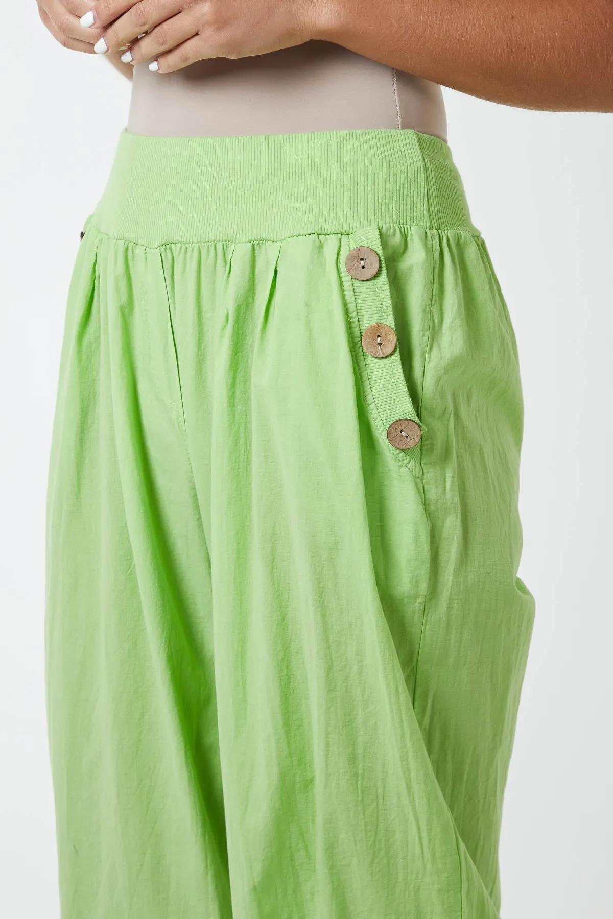 Button Pocket Detail Harem Pants