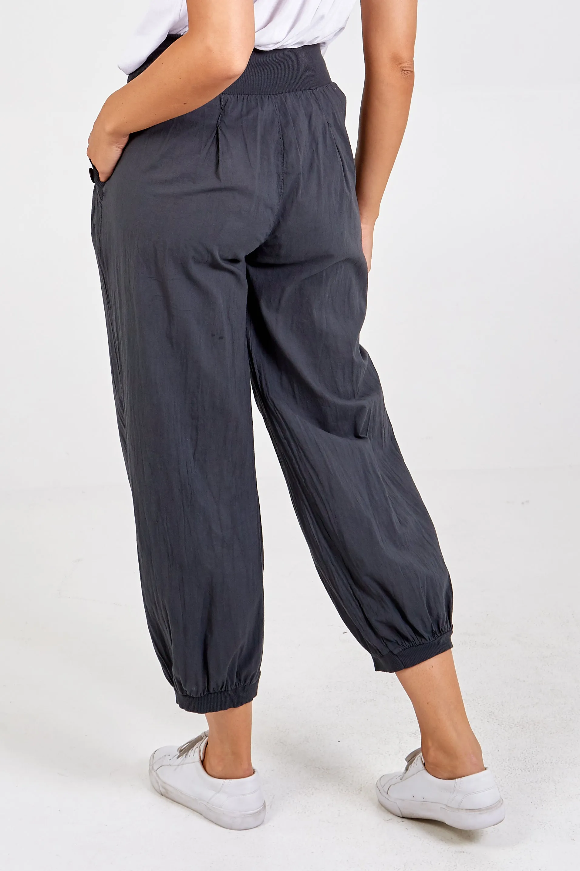 Button Pocket Detail Harem Pants