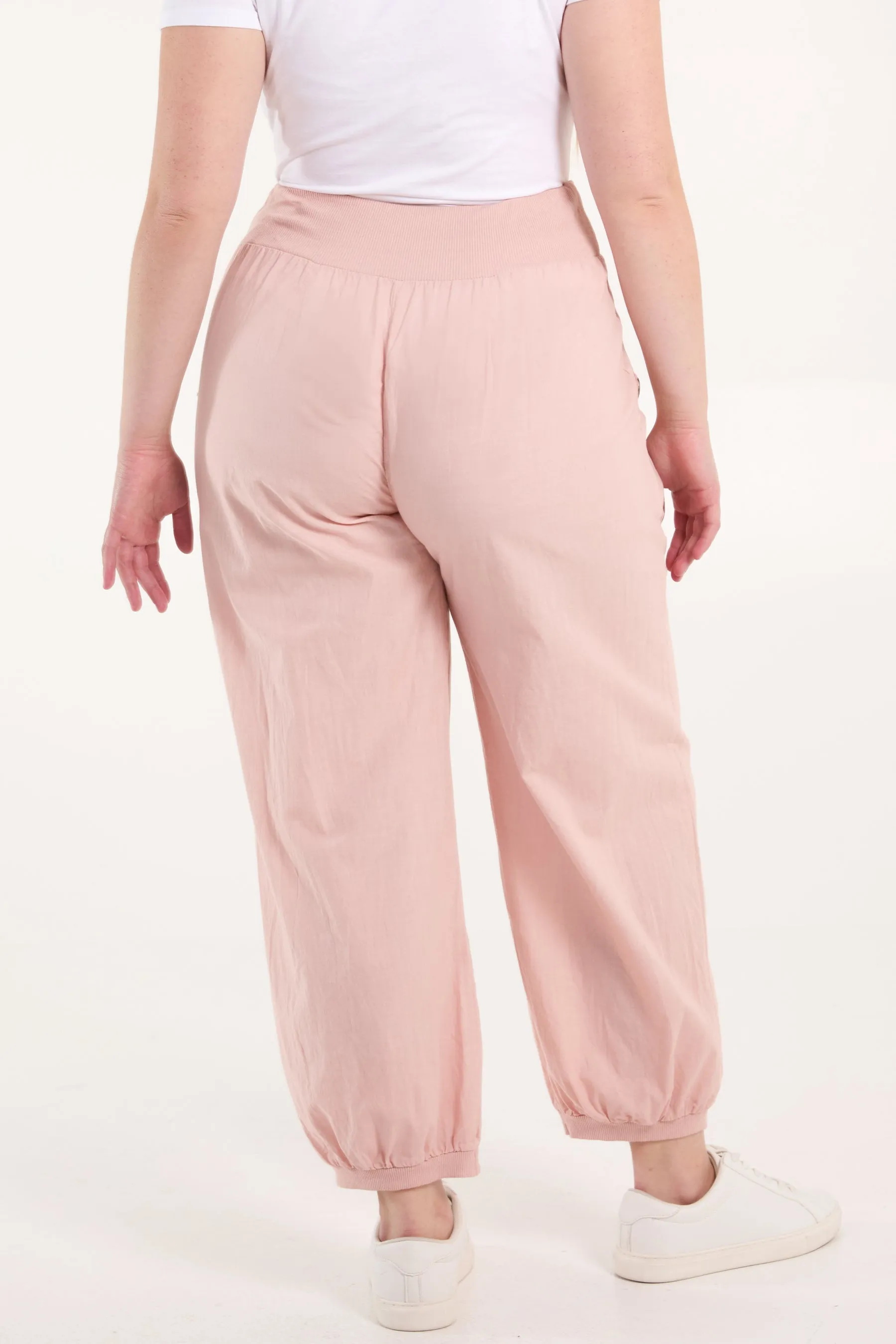 Button Pocket Detail Harem Pants