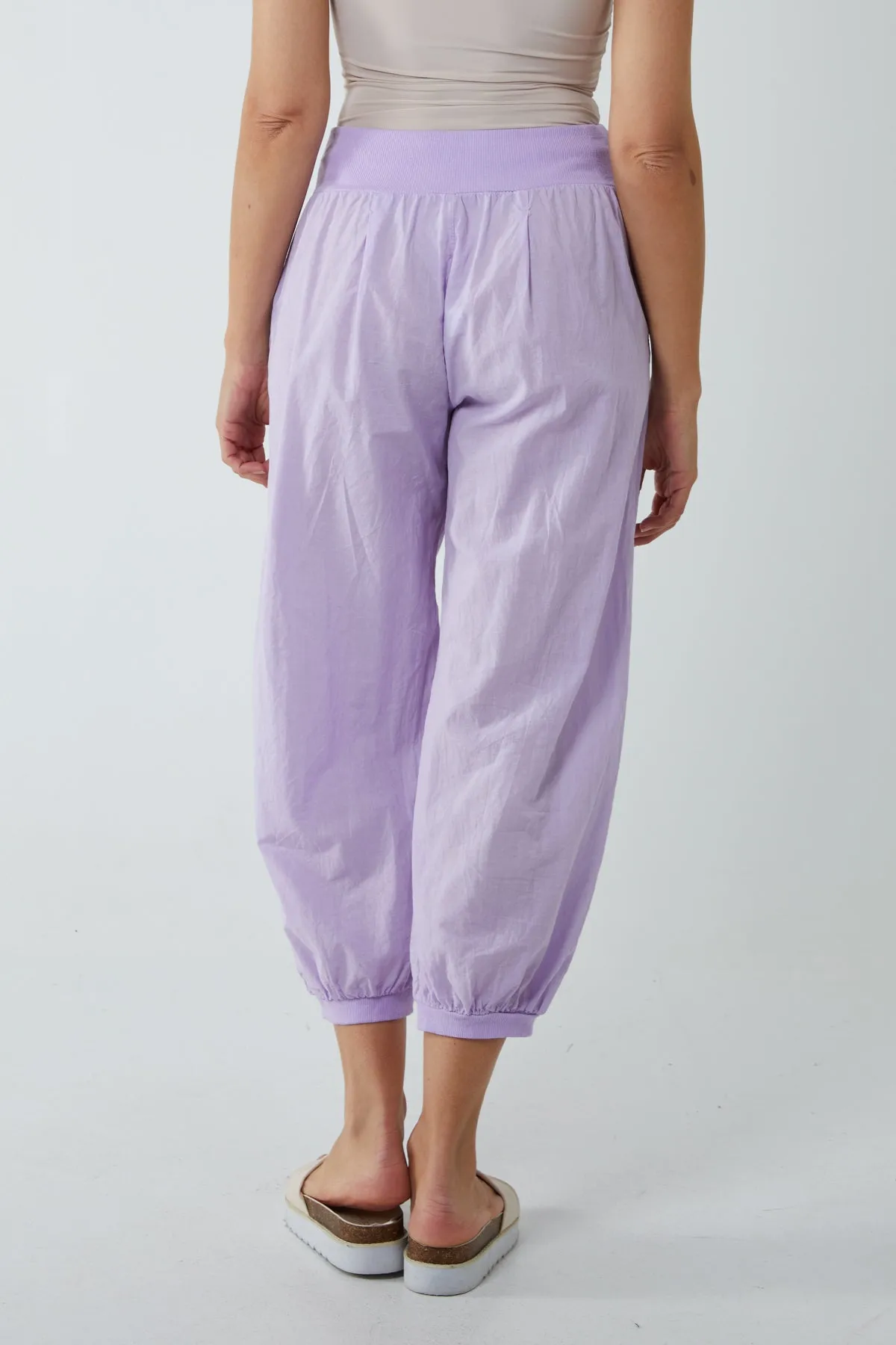 Button Pocket Detail Harem Pants