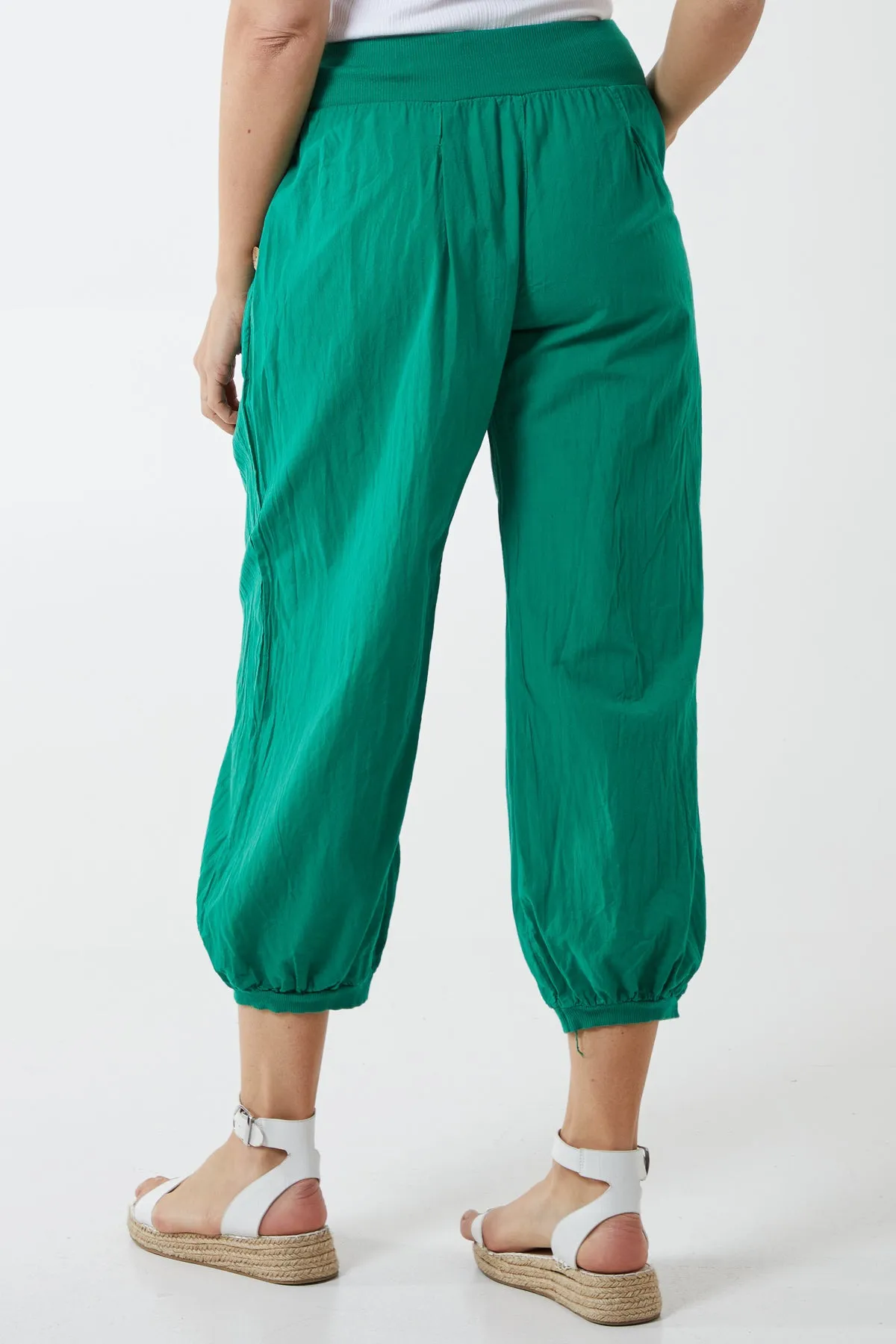 Button Pocket Detail Harem Pants