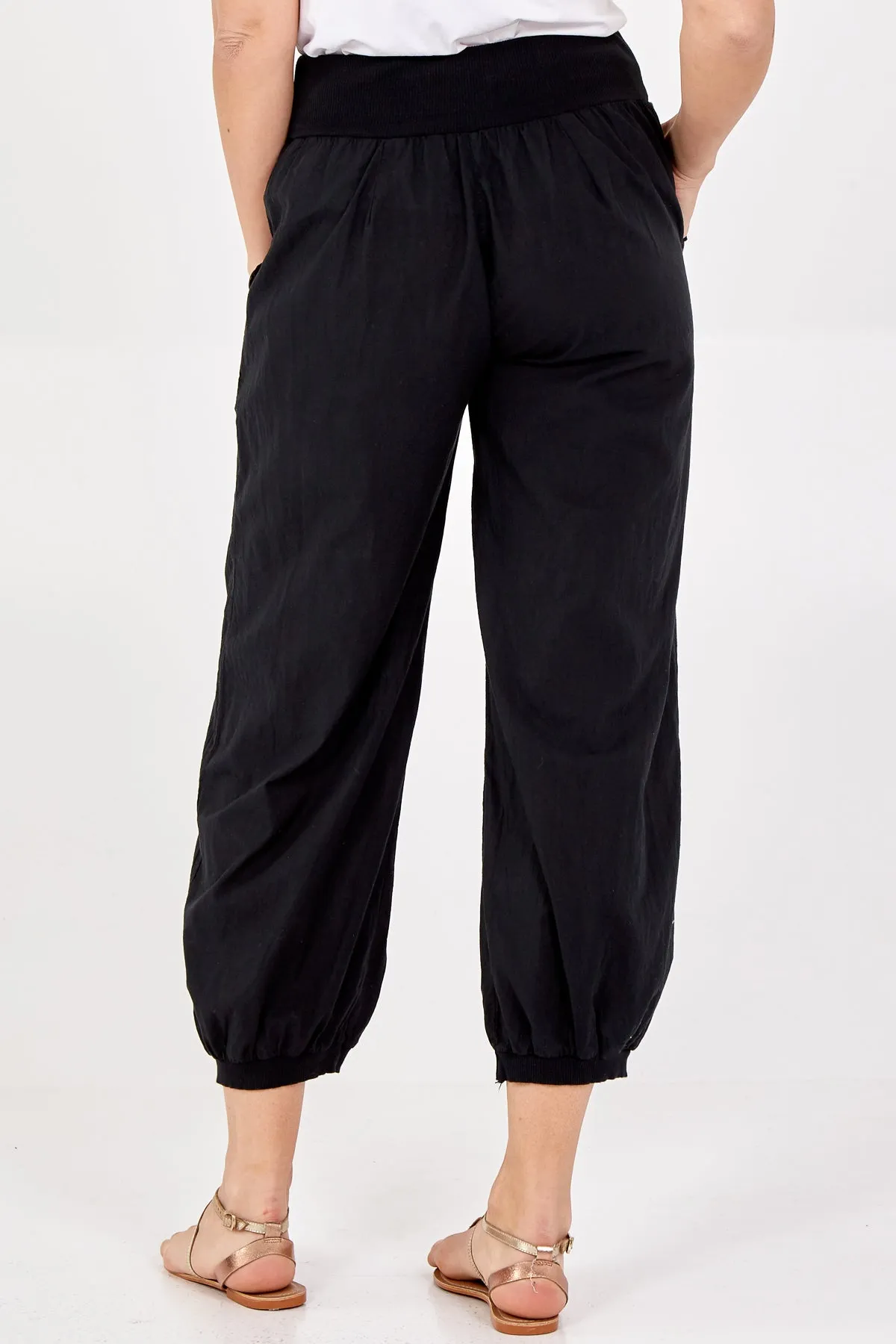 Button Pocket Detail Harem Pants
