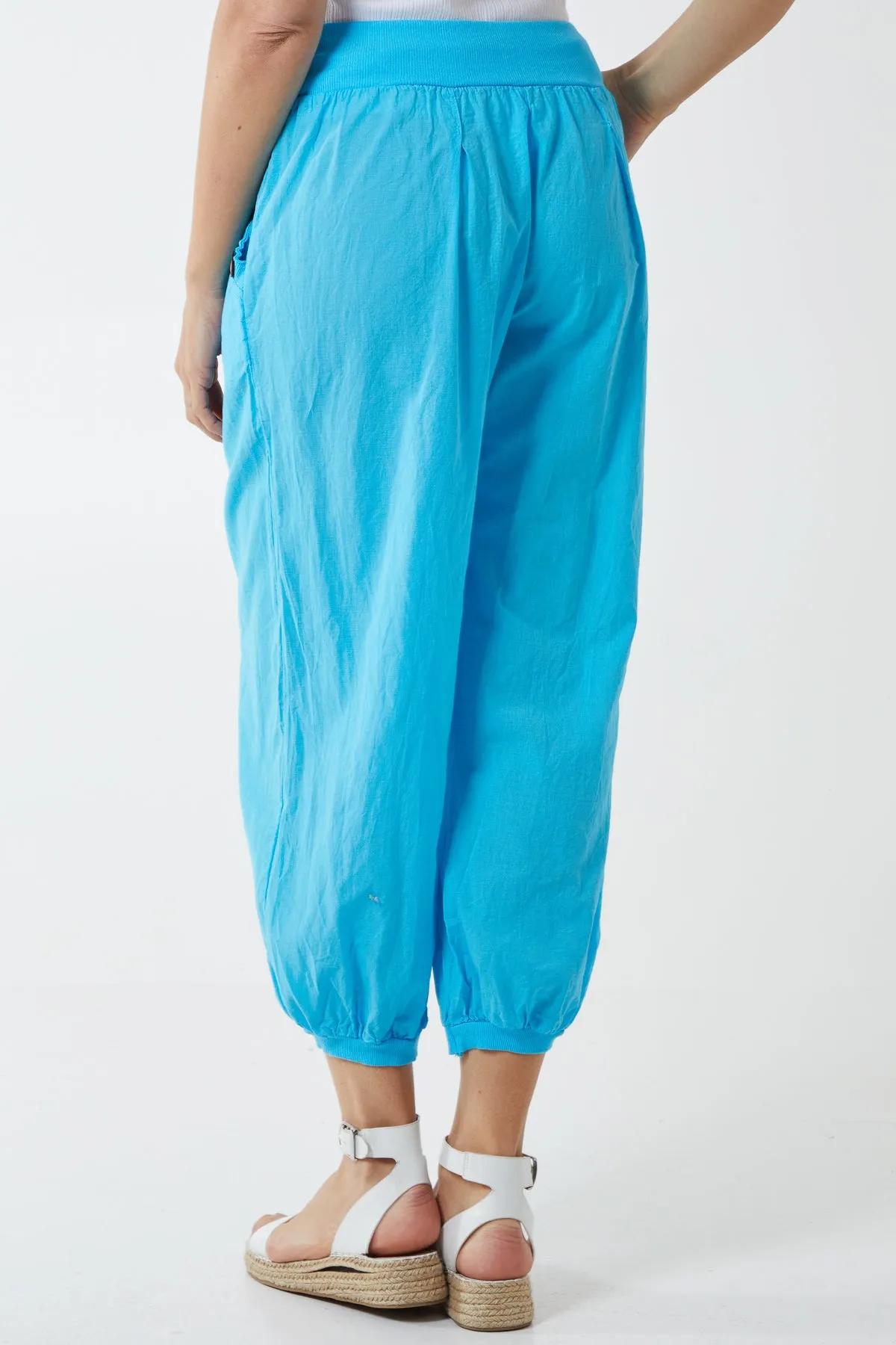 Button Pocket Detail Harem Pants