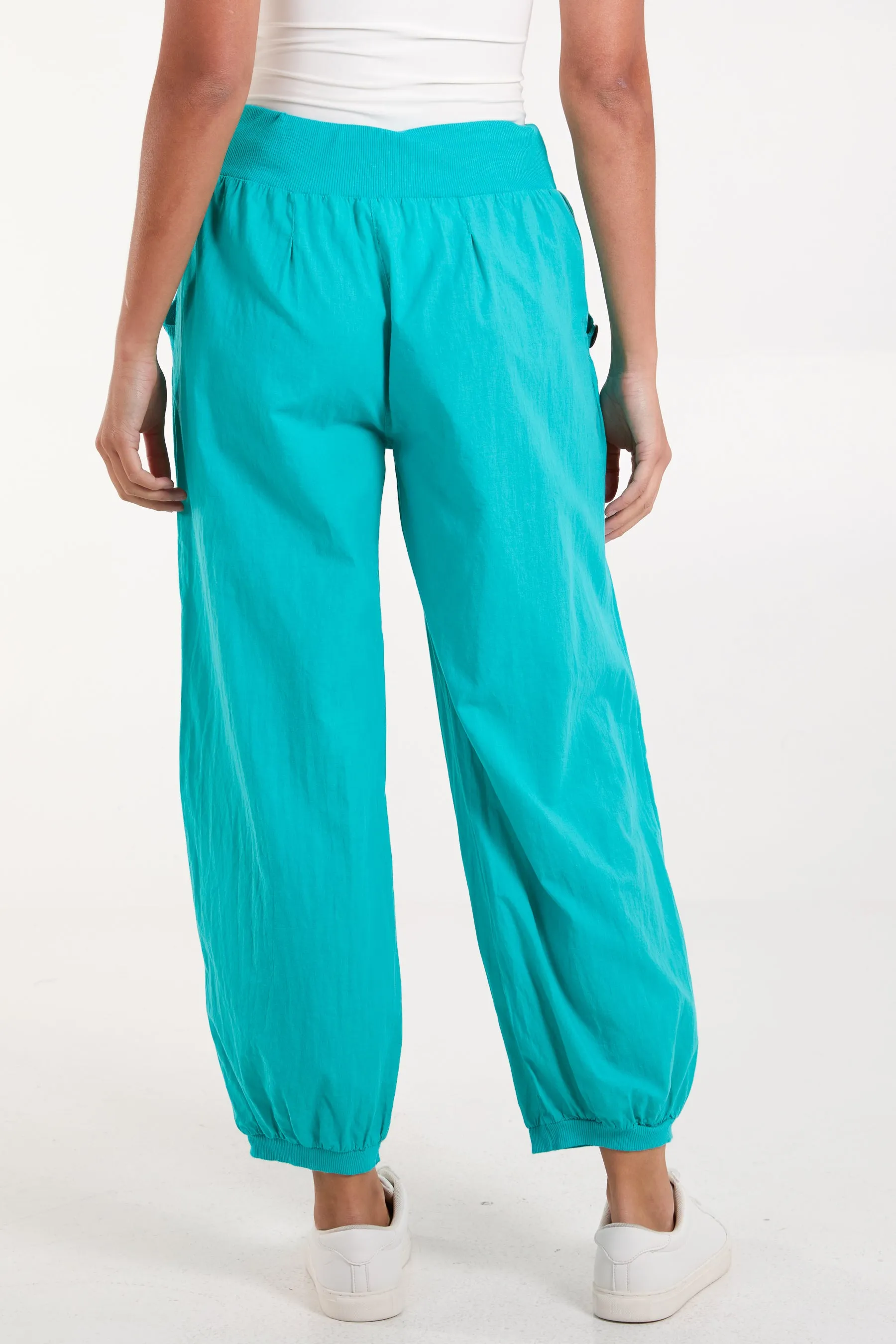 Button Pocket Detail Harem Pants