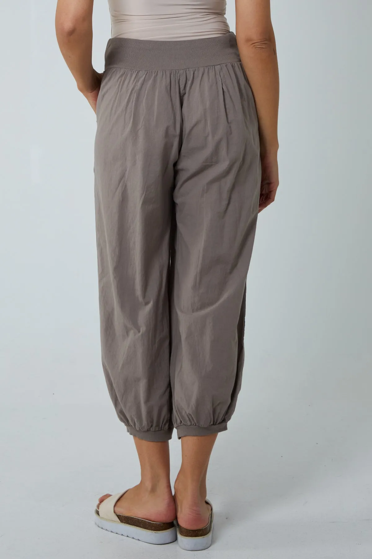 Button Pocket Detail Harem Pants