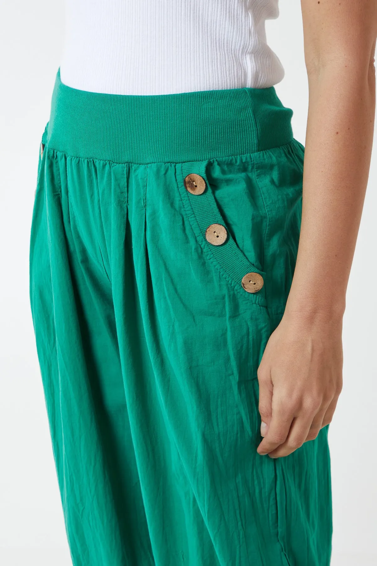 Button Pocket Detail Harem Pants