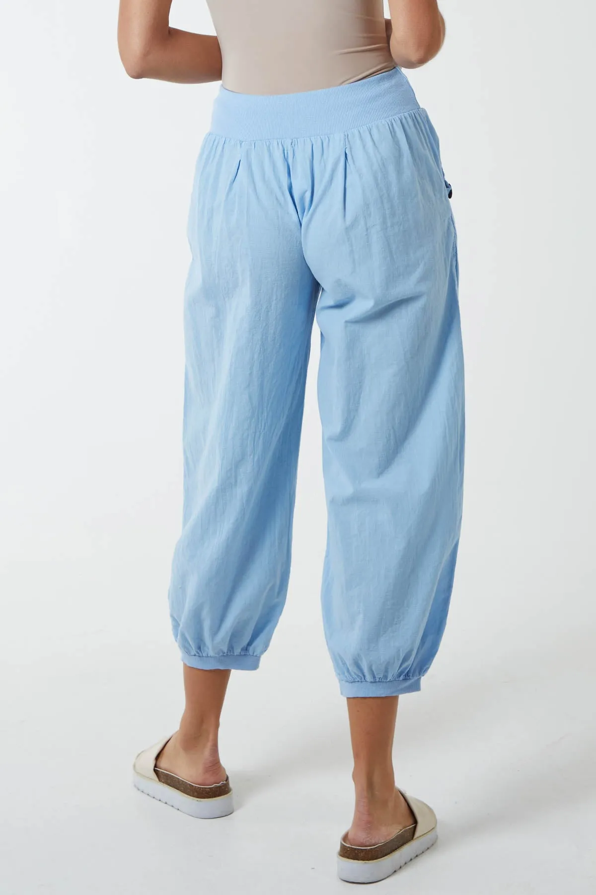 Button Pocket Detail Harem Pants