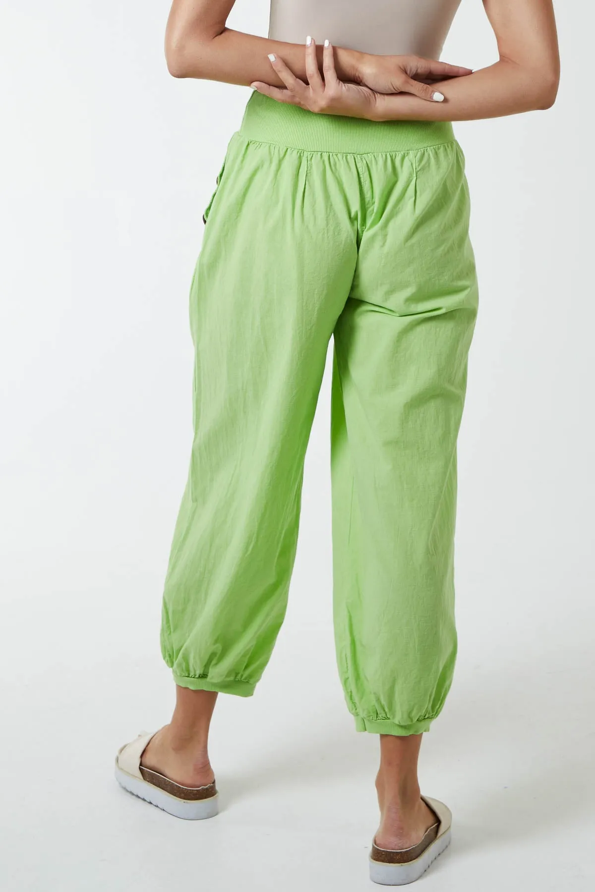 Button Pocket Detail Harem Pants
