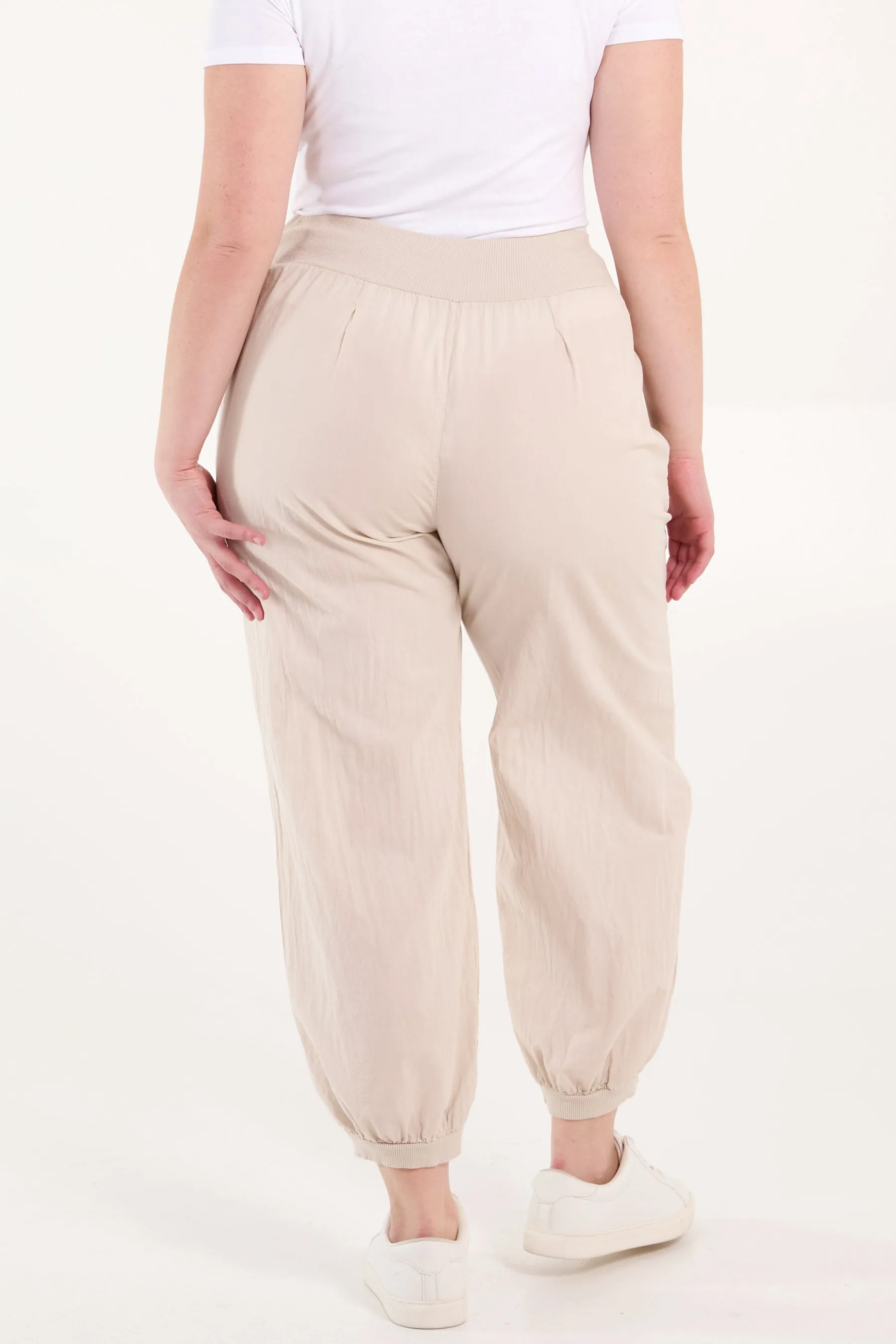Button Pocket Detail Harem Pants