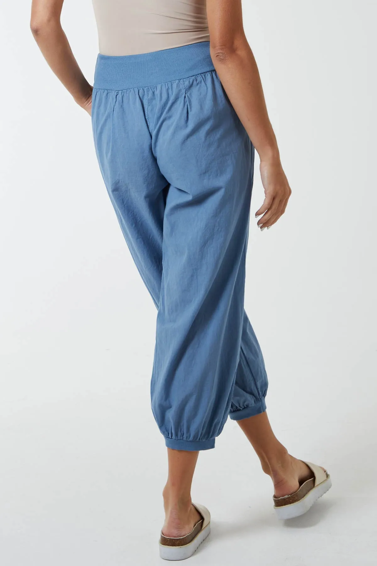 Button Pocket Detail Harem Pants