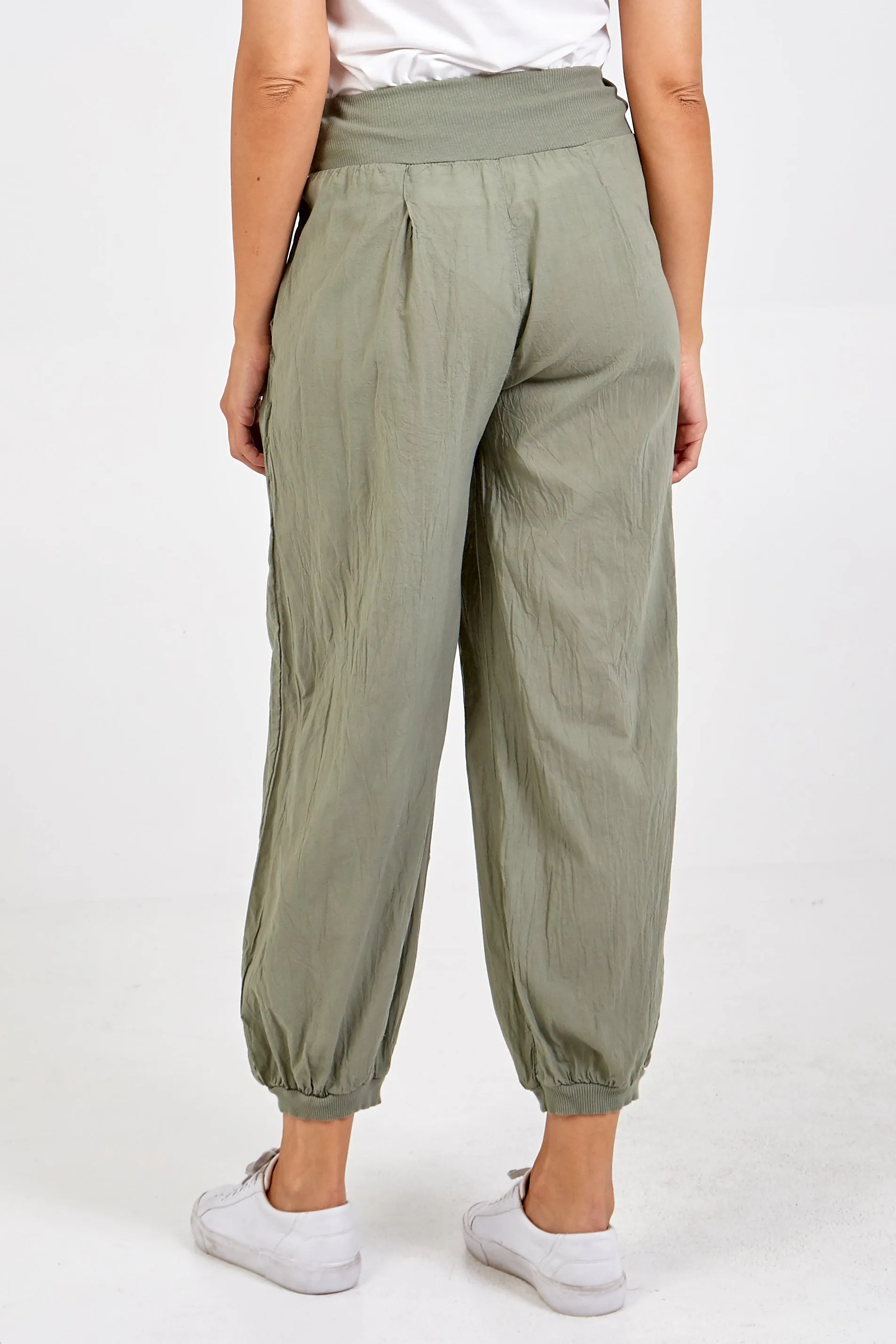Button Pocket Detail Harem Pants