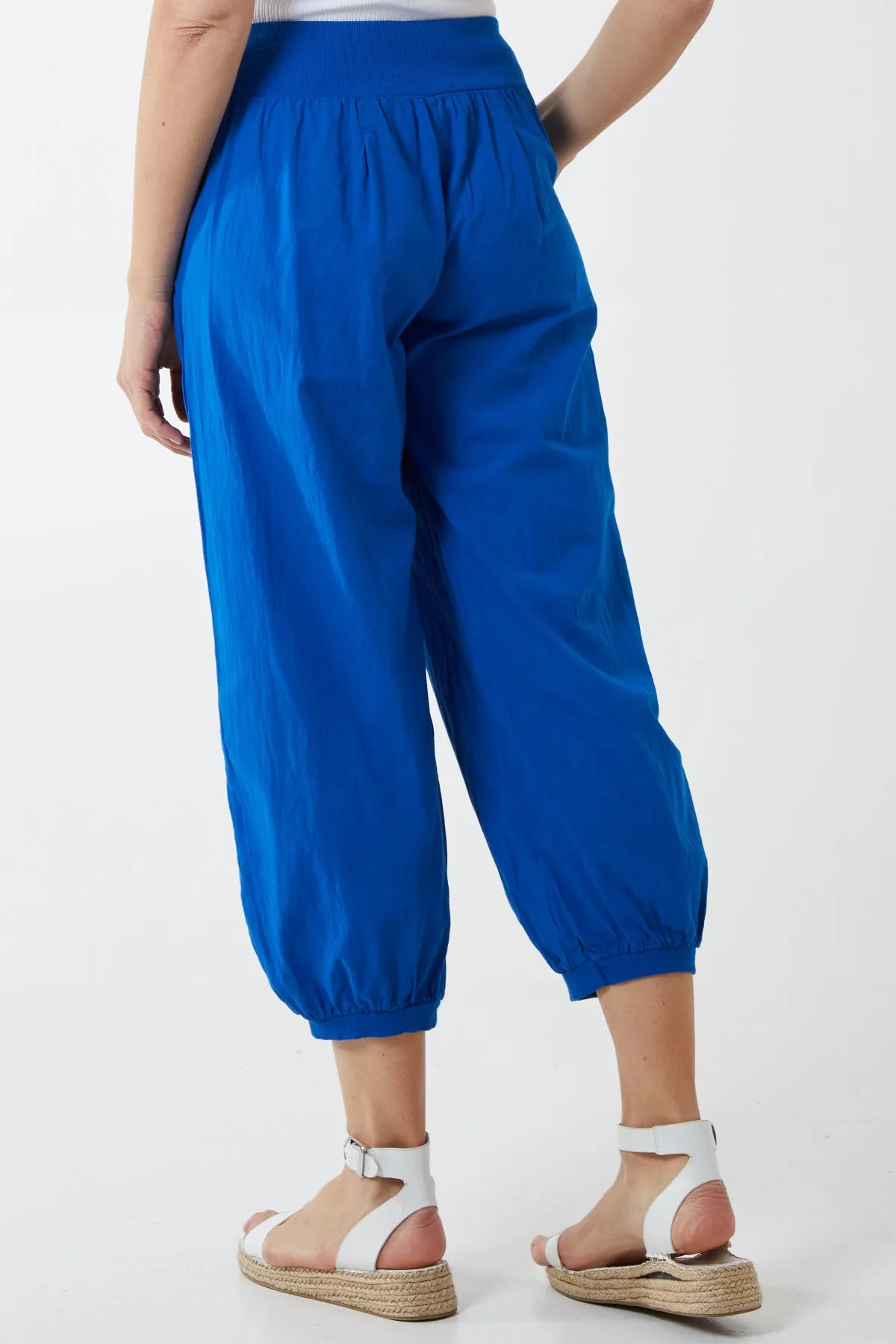 Button Pocket Detail Harem Pants