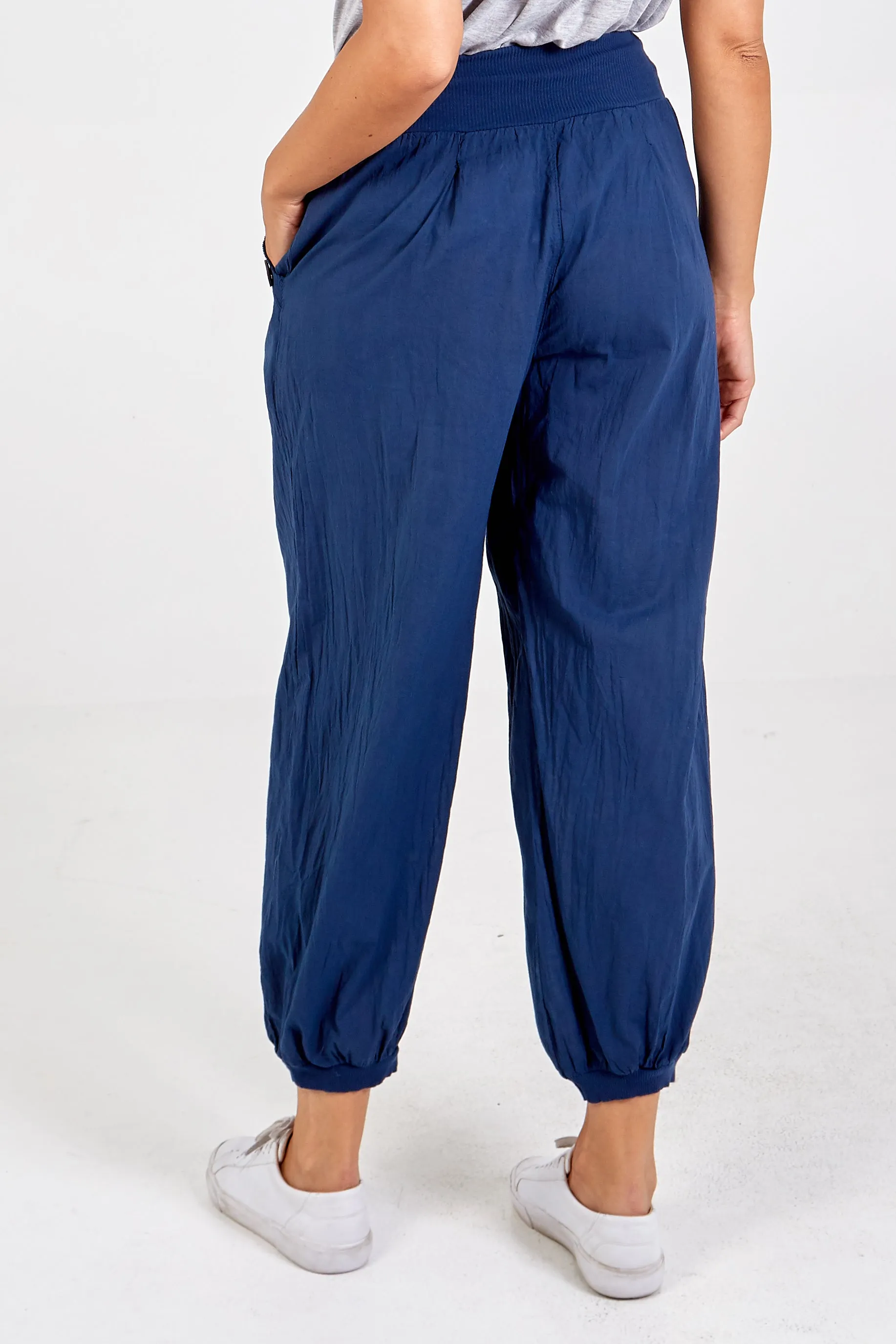 Button Pocket Detail Harem Pants