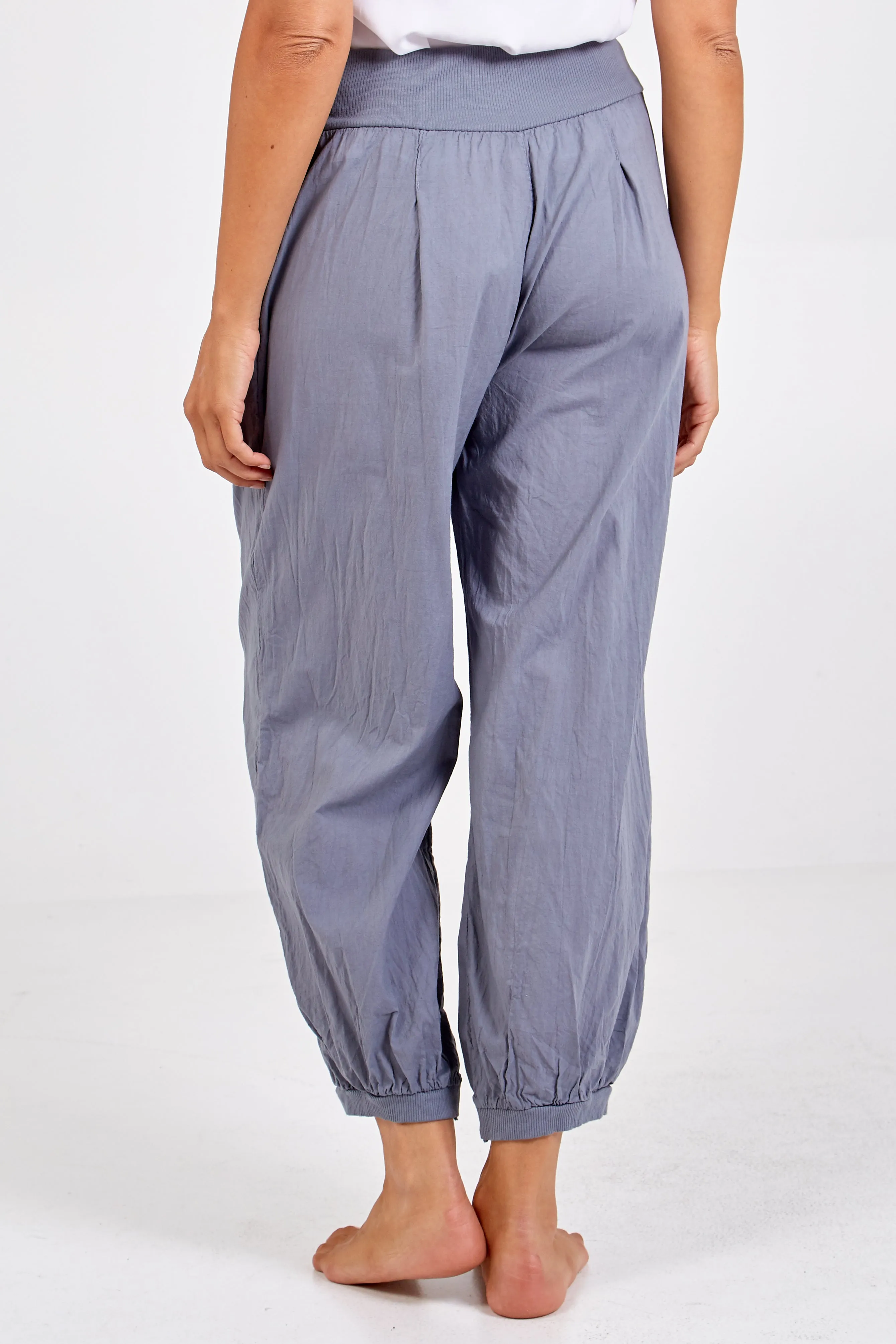Button Pocket Detail Harem Pants