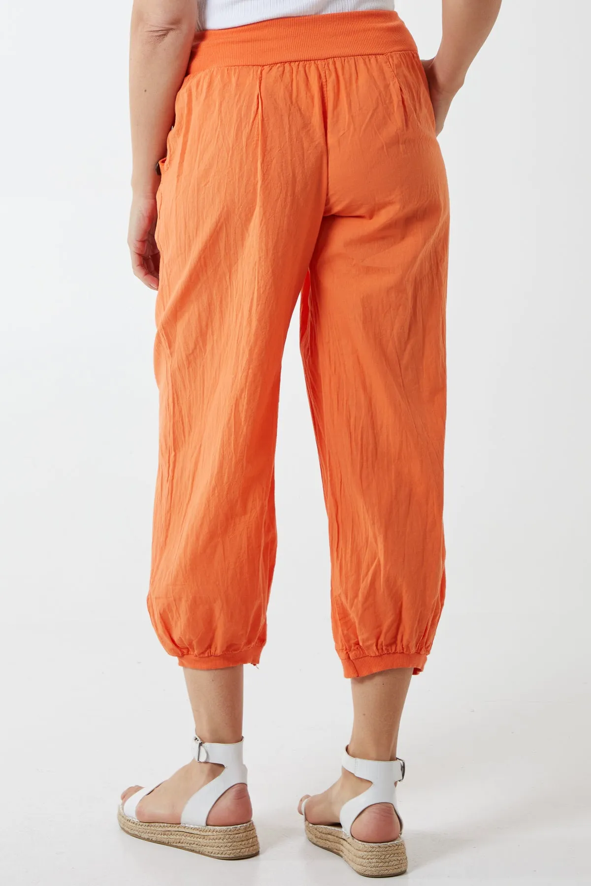 Button Pocket Detail Harem Pants