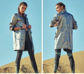 CAGGEEN METALLIC LONG LINE WIND BREAKER