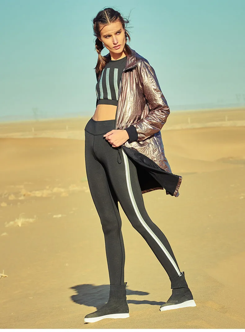 CAGGEEN METALLIC LONG LINE WIND BREAKER