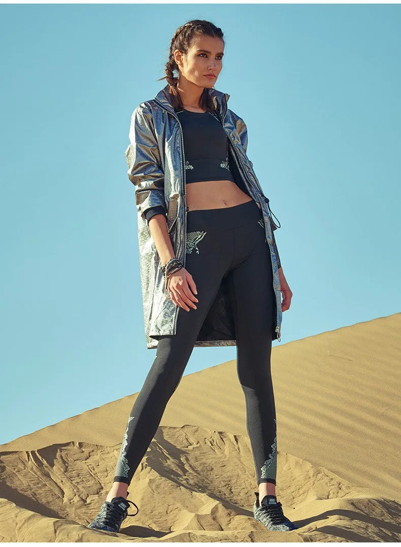 CAGGEEN METALLIC LONG LINE WIND BREAKER