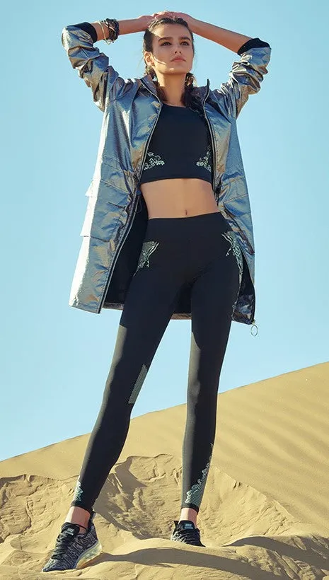 CAGGEEN METALLIC LONG LINE WIND BREAKER