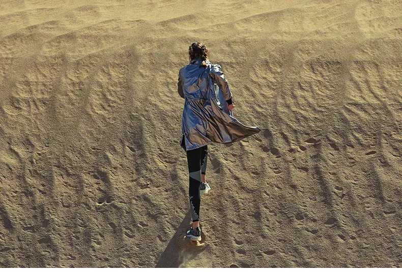 CAGGEEN METALLIC LONG LINE WIND BREAKER