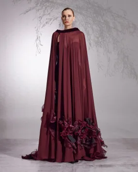 Cape - 3D Flower Flared Cape