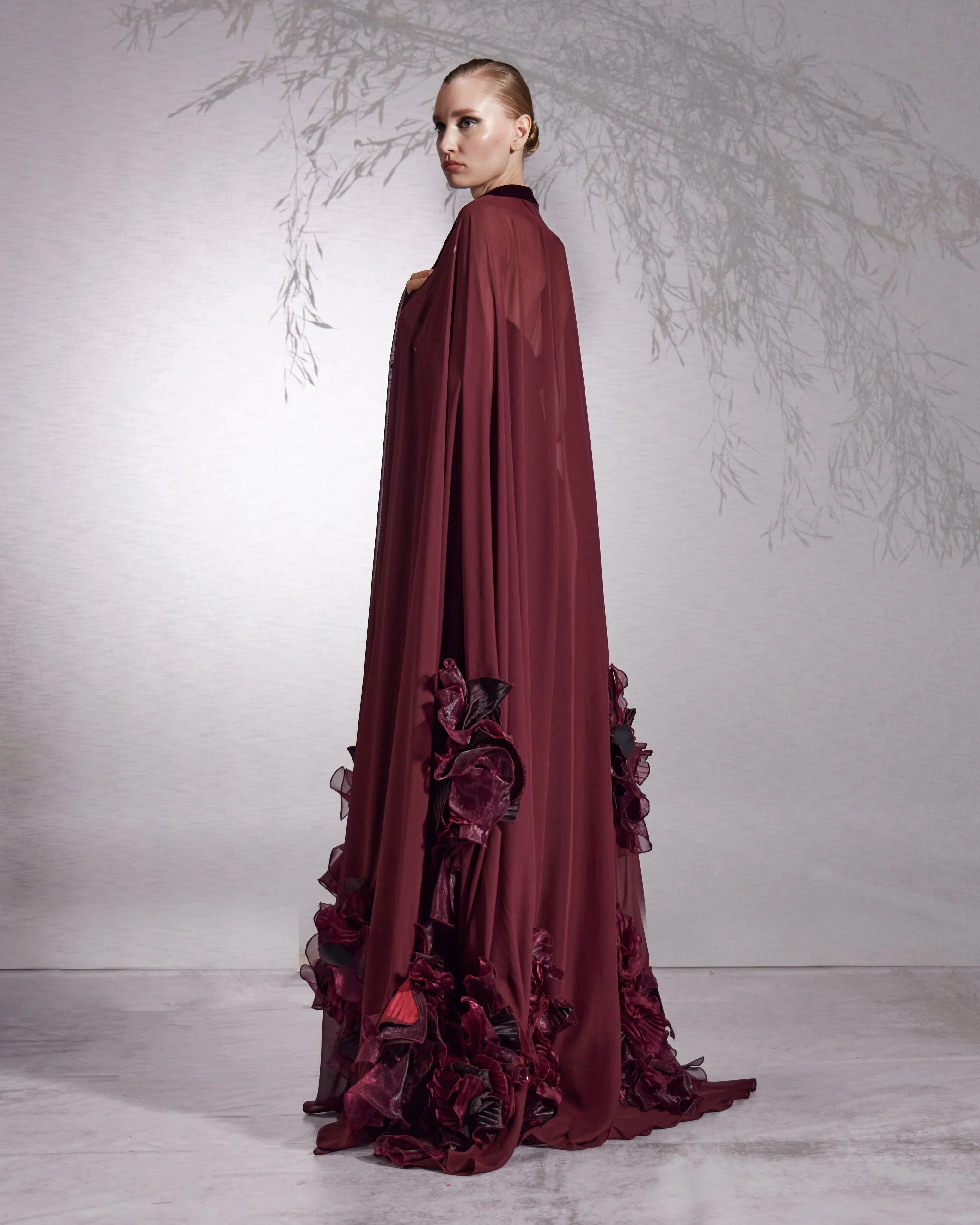 Cape - 3D Flower Flared Cape