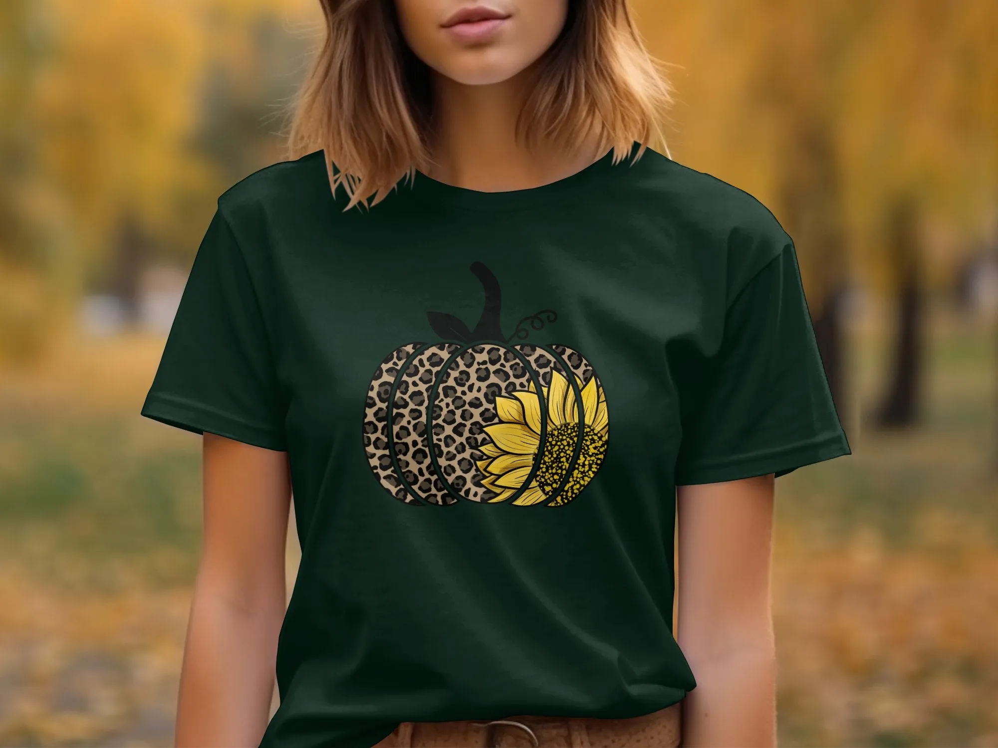 Cheetah Sunflower Pumpkin Shirt, Tank, Sweatshirt & Matching Family Shirts. Perfect for Autumn or Thanksgiving Gift