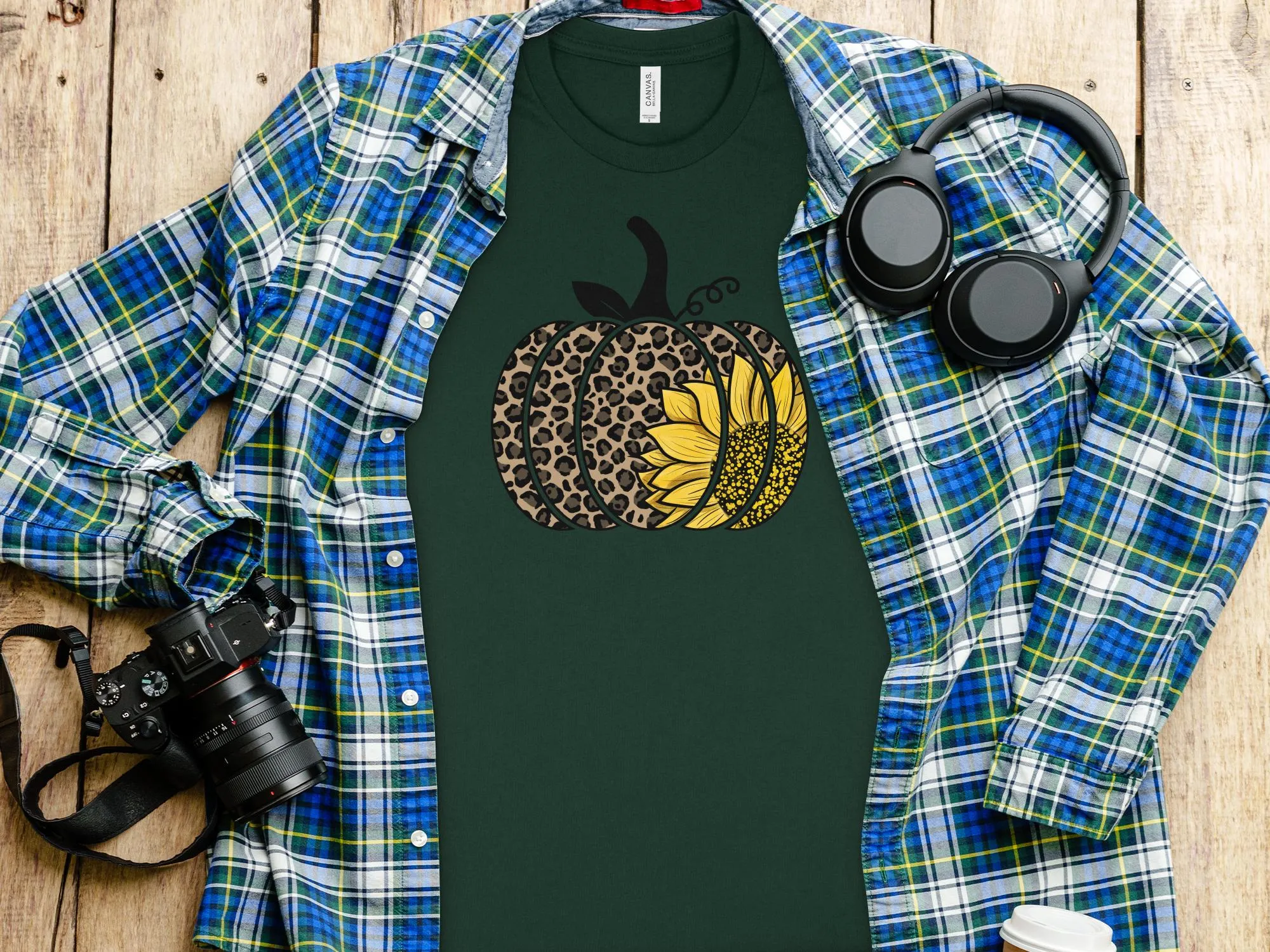 Cheetah Sunflower Pumpkin Shirt, Tank, Sweatshirt & Matching Family Shirts. Perfect for Autumn or Thanksgiving Gift