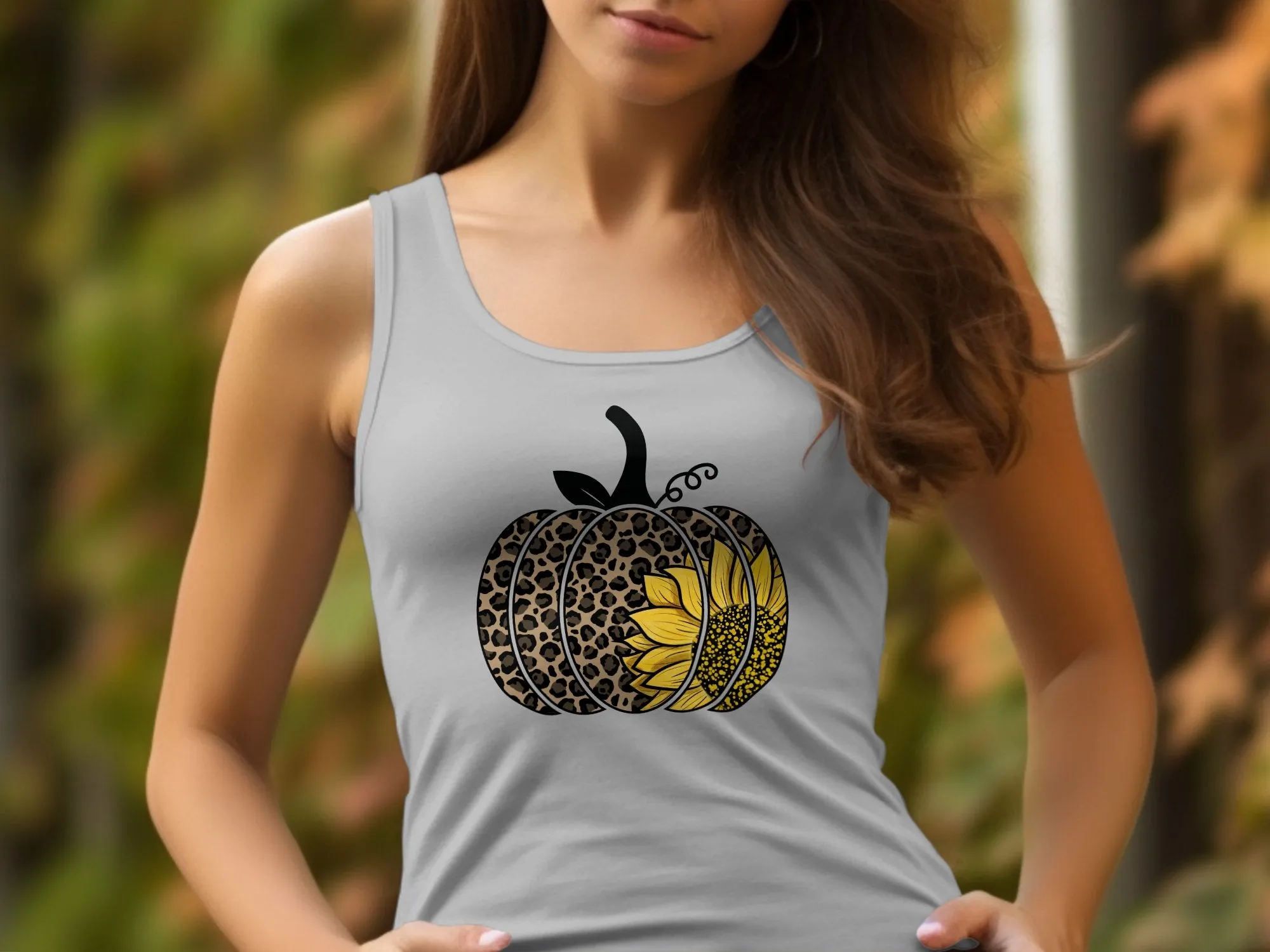 Cheetah Sunflower Pumpkin Shirt, Tank, Sweatshirt & Matching Family Shirts. Perfect for Autumn or Thanksgiving Gift