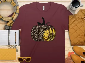 Cheetah Sunflower Pumpkin Shirt, Tank, Sweatshirt & Matching Family Shirts. Perfect for Autumn or Thanksgiving Gift
